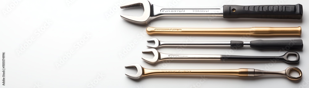 Various metal tools arranged on a white isolated background. Various metal tools arranged on a white isolated background.