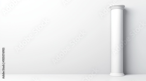 3D Minimalist White Column Architectural Design Element photo