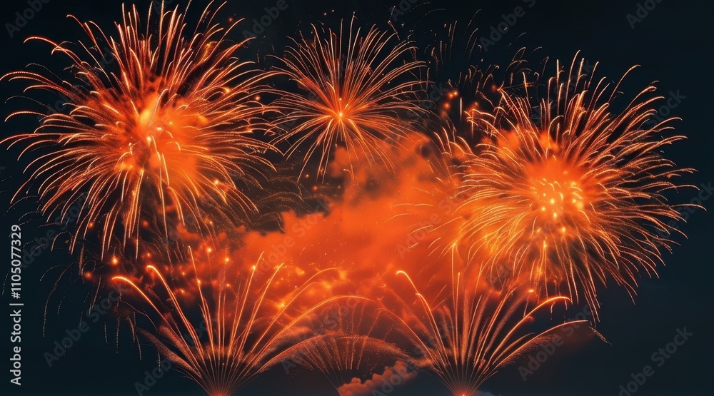 Coral Blaze Fireworks Illuminating New Year’s Night Coral Blaze Fireworks Illuminating New Year’s Night