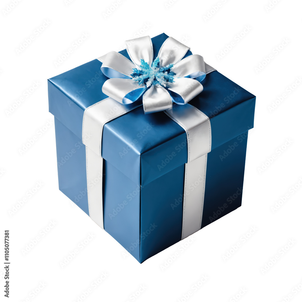 Blue Christmas gifts box isolated on white background. Blue Christmas gifts box isolated on white background.
