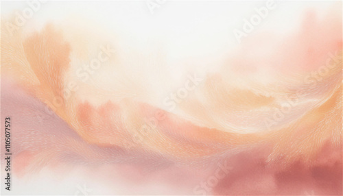A warm, charming watercolor background that transitions from soft coral to creamy peaches