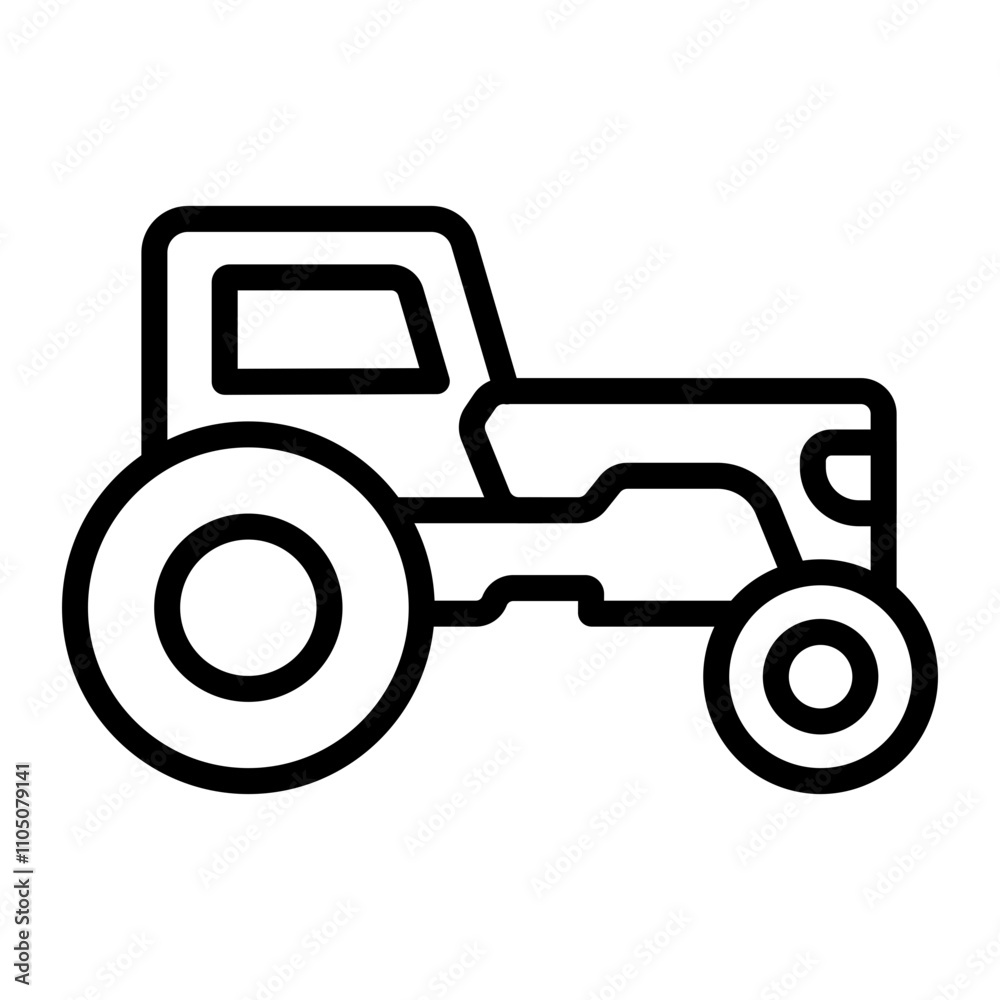 Tractor Vector Line Icon Design Tractor Vector Line Icon Design
