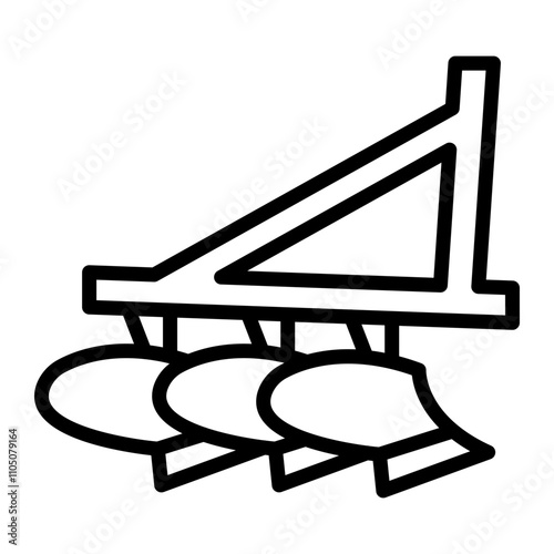 Plow Vector Line Icon Design