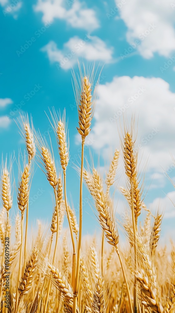 Golden Wheat Field Under a Summer Sky Golden Wheat Field Under a Summer Sky