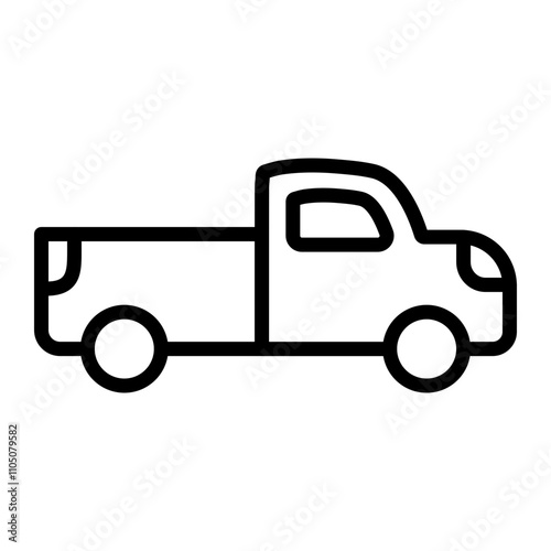 Pickup truck Vector Line Icon Design