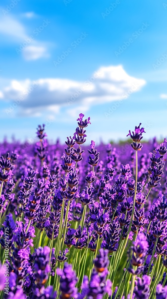 Fototapeta premium Lavender Field Under a Sunny Sky
