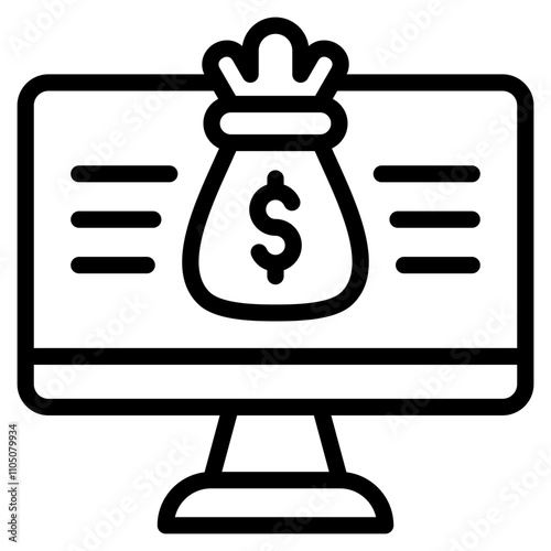 Online earning icon outline vector