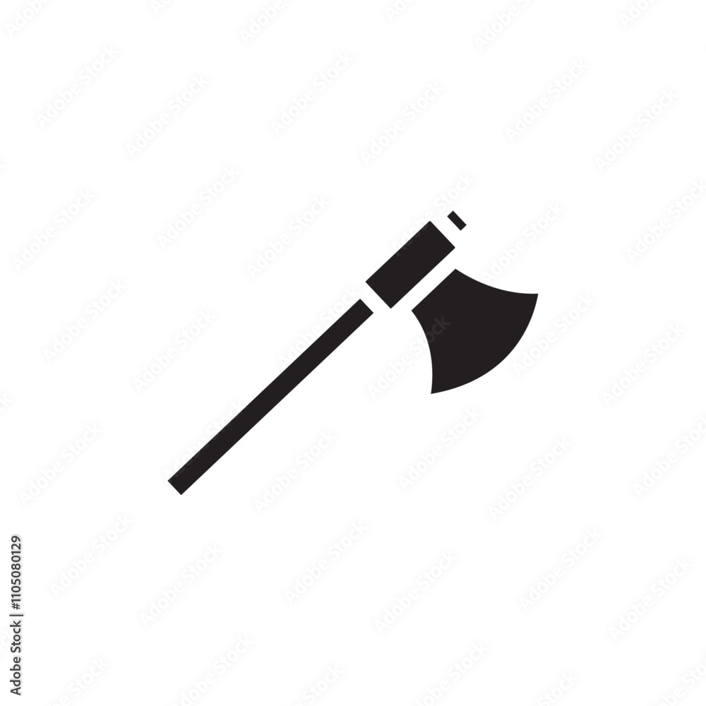 Axe icon Vector flat thin line illustration Axe icon Vector flat thin line illustration