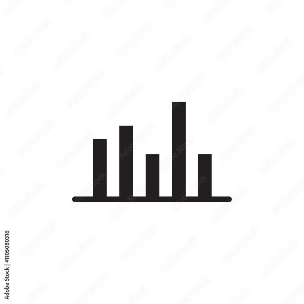 Bar chart icon Vector flat thin line illustration Bar chart icon Vector flat thin line illustration