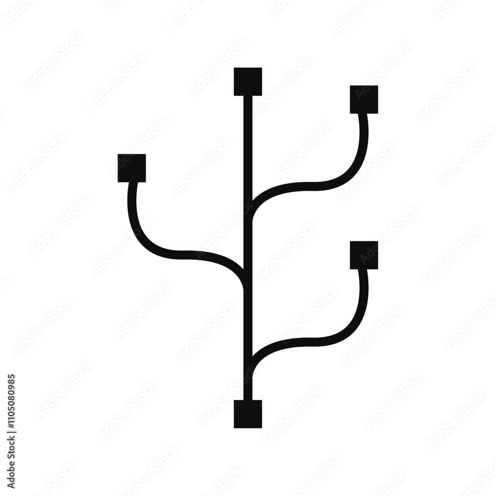 Code branch icon Vector flat thin line illustration Code branch icon Vector flat thin line illustration