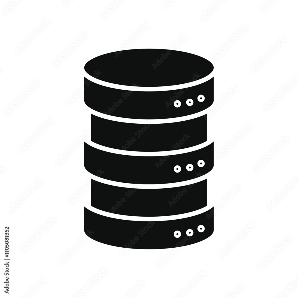 Database icon Vector flat thin line illustration Database icon Vector flat thin line illustration
