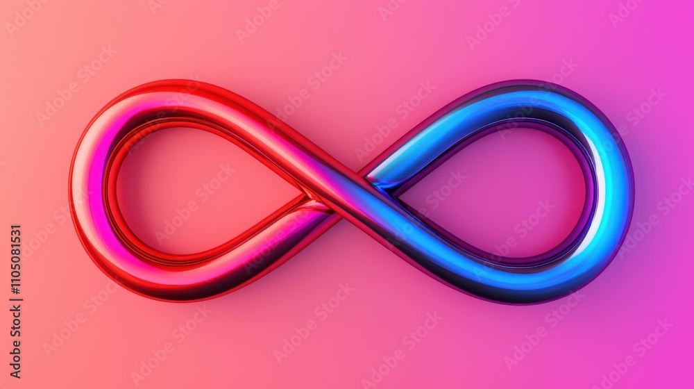 A vibrant, stylized infinity symbol in red and blue against a gradient background, representing continuity and endless possibilities. A vibrant, stylized infinity symbol in red and blue against a gradient background, representing continuity and endless possibilities.