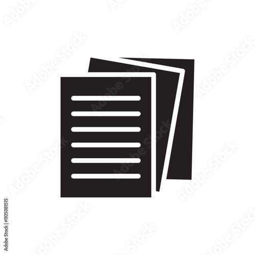 Document icon Vector flat thin line illustration