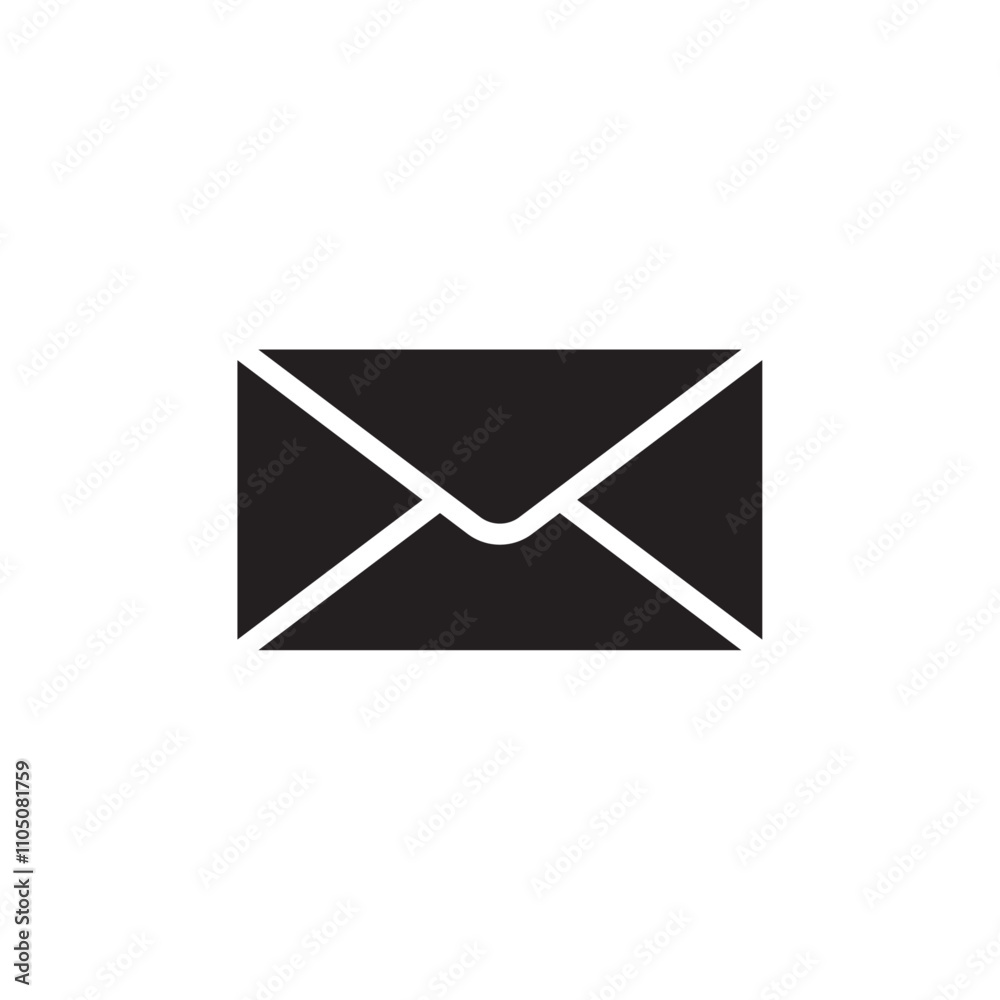 Email button icon Vector flat thin line illustration Email button icon Vector flat thin line illustration