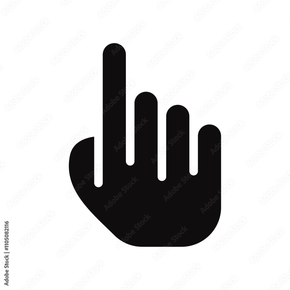 Finger icon Vector flat thin line illustration Finger icon Vector flat thin line illustration