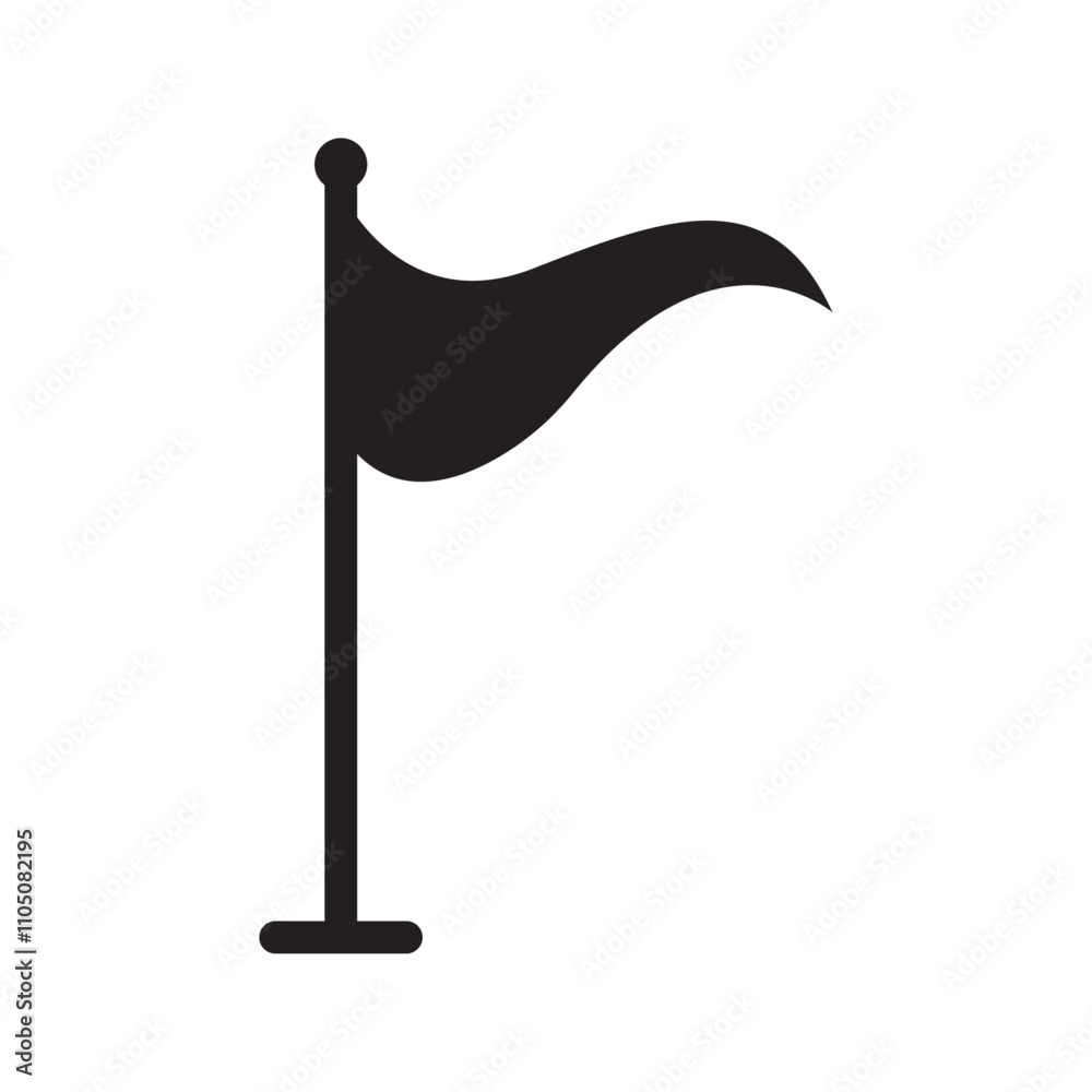 Flag icon Vector flat thin line illustration Flag icon Vector flat thin line illustration