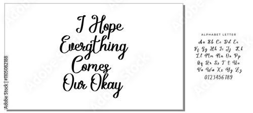 i hope evergthing comes our okay - funny bathroom quote for a sign, wall décor, wood frame Hand painted brush pen modern calligraphy, sign background inspirational quotes and typography art lettering 