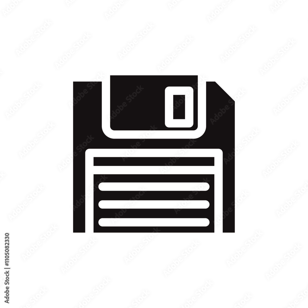 Floppy disk icon Vector flat thin line illustration Floppy disk icon Vector flat thin line illustration