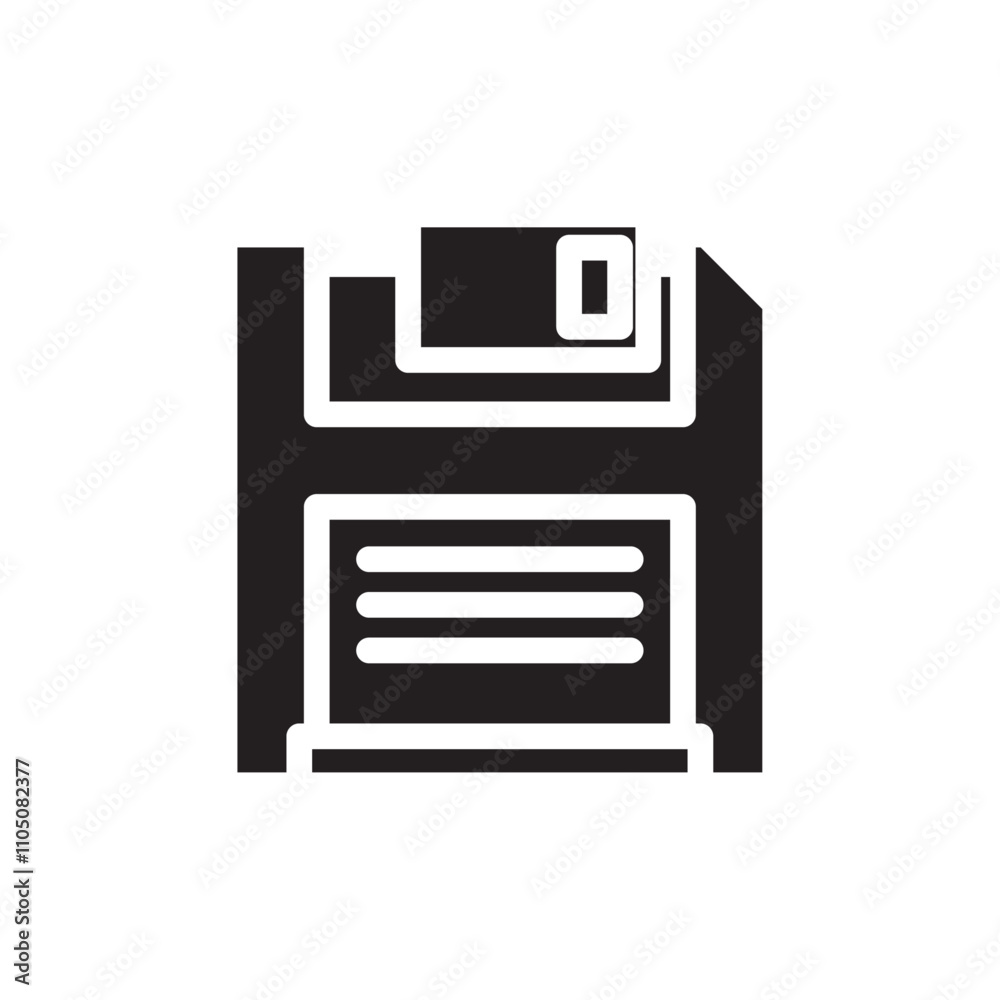 Floppy disk icon Vector flat thin line illustration Floppy disk icon Vector flat thin line illustration