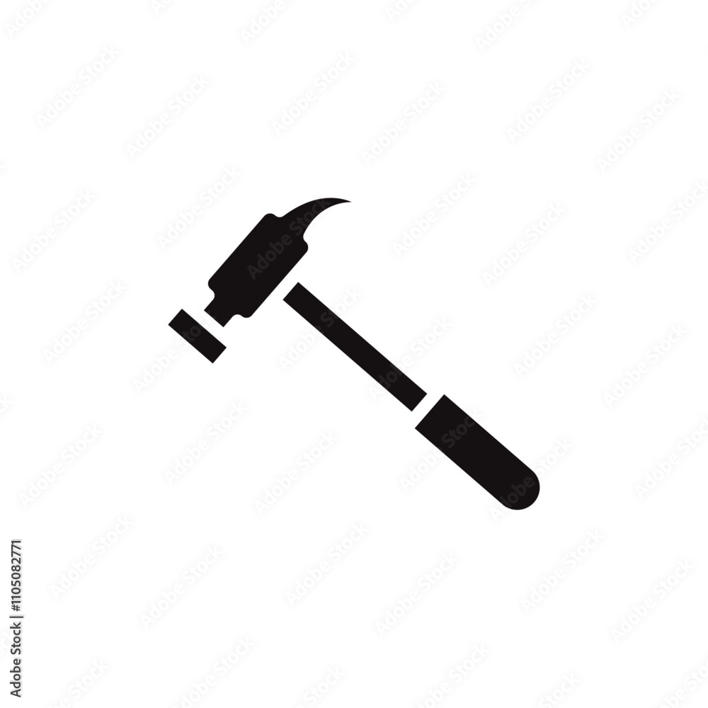 Hammer icon Vector flat thin line illustration Hammer icon Vector flat thin line illustration