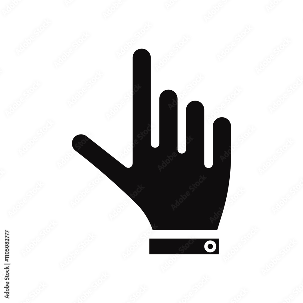 Hand pointer icon Vector flat thin line illustration Hand pointer icon Vector flat thin line illustration