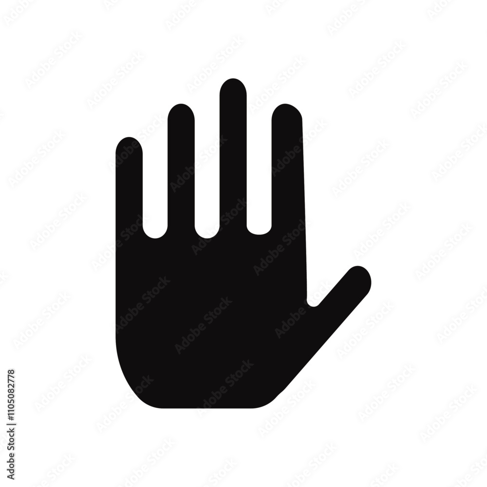 Hand icon Vector flat thin line illustration Hand icon Vector flat thin line illustration
