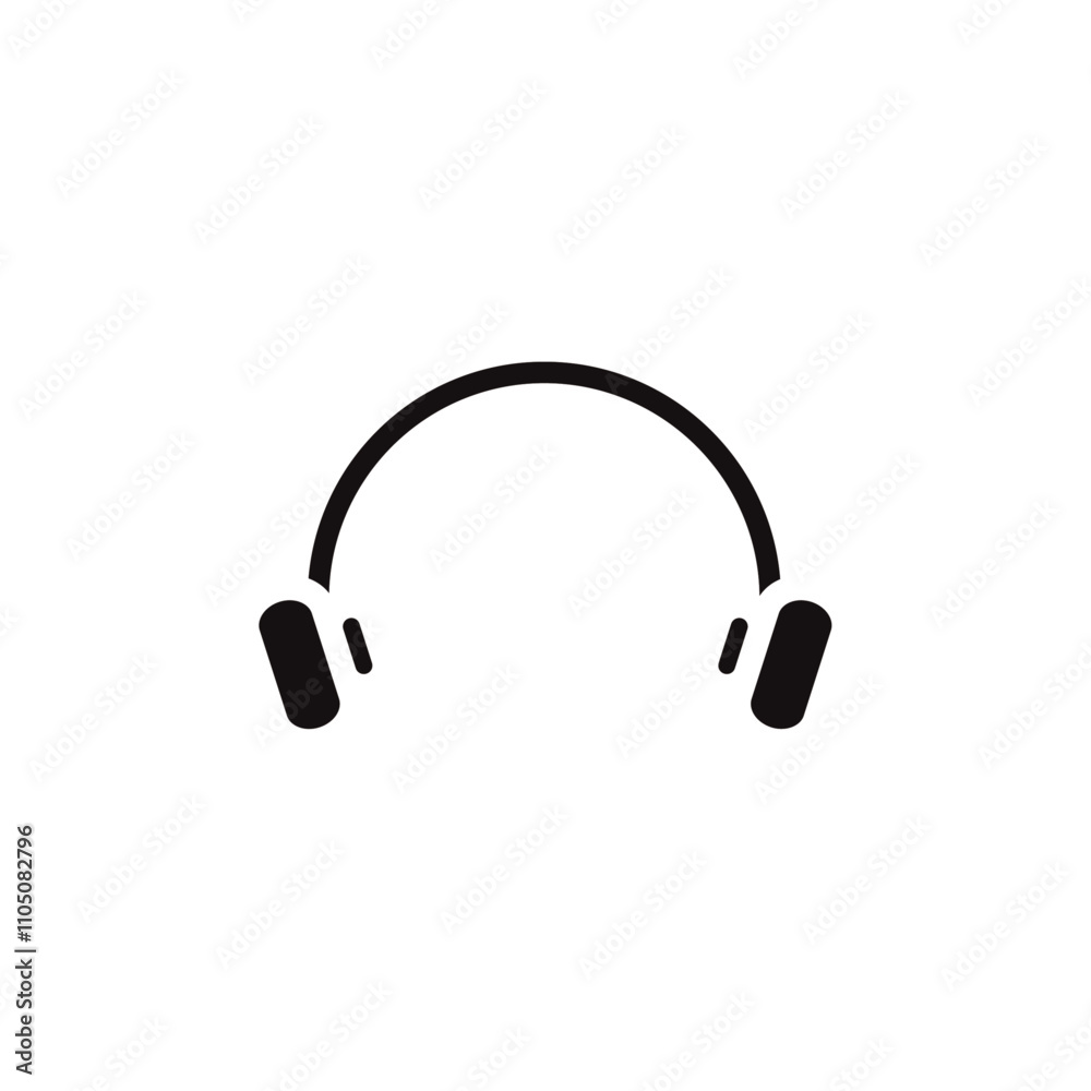 Headphones icon Vector flat thin line illustration
