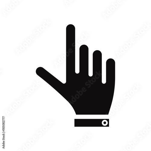 Hand pointer icon Vector flat thin line illustration