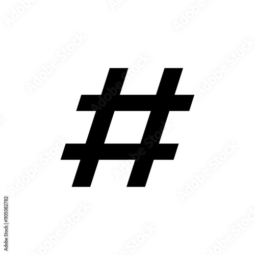 Hashtag icon Vector flat thin line illustration