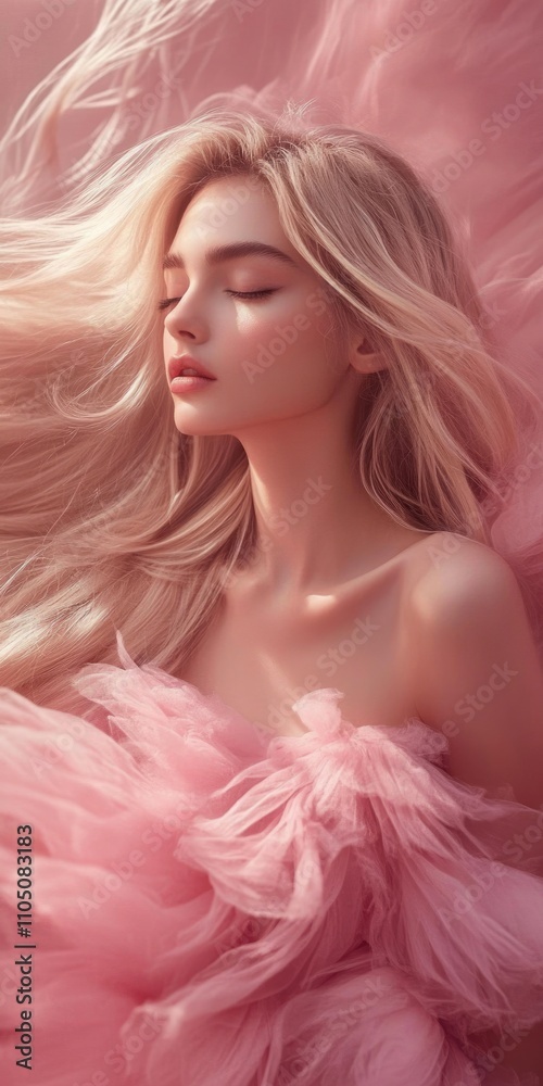 Chic Shades of Pink: A Stylish Portrait of a Radiant Blonde in Modern Fashion Chic Shades of Pink: A Stylish Portrait of a Radiant Blonde in Modern Fashion
