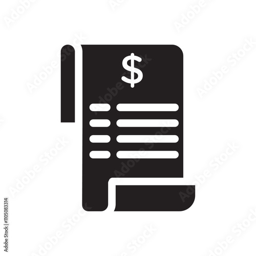 Invoice icon Vector flat thin line illustration