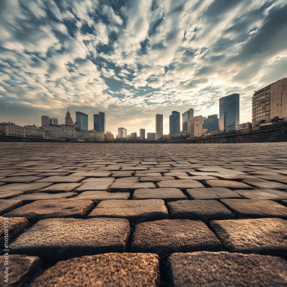 Fototapeta premium Urban Artistic Expression Project, midday, ground-level perspective