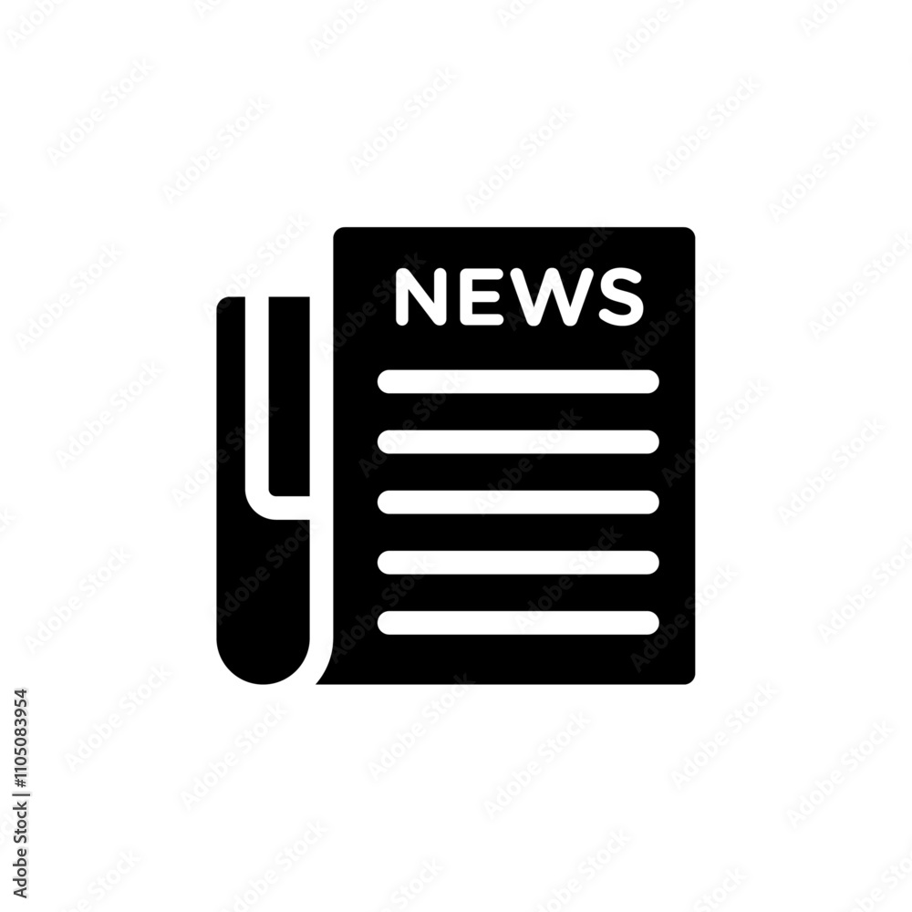 Newsletter icon Vector flat thin line illustration Newsletter icon Vector flat thin line illustration