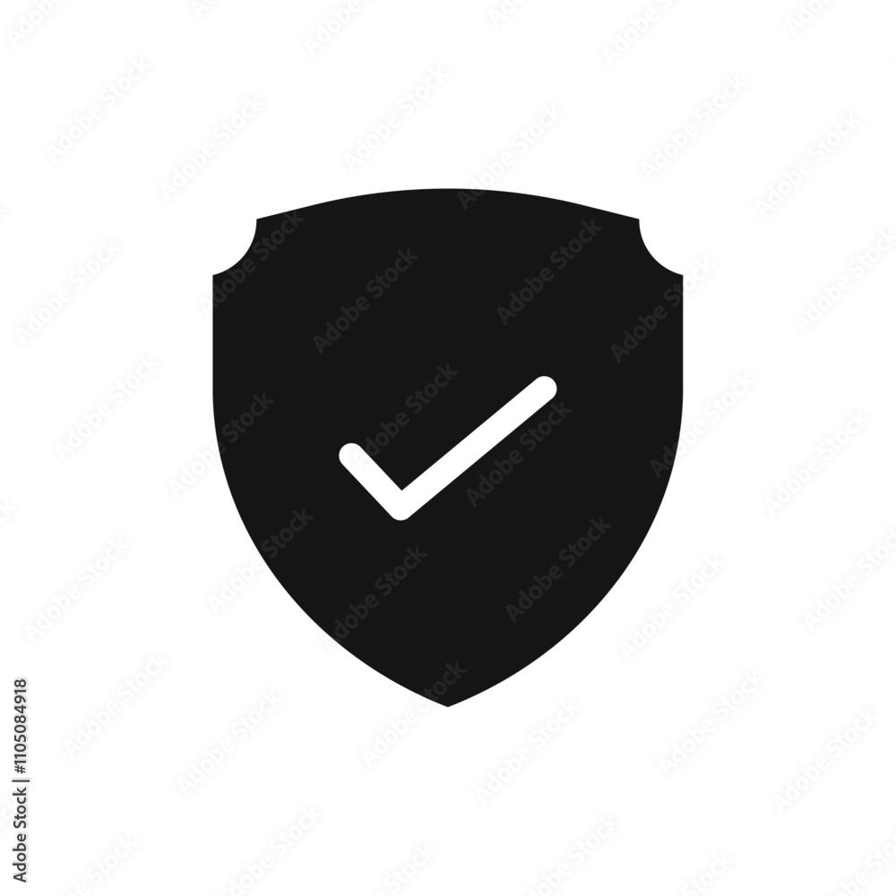 Protection icon Vector flat thin line illustration