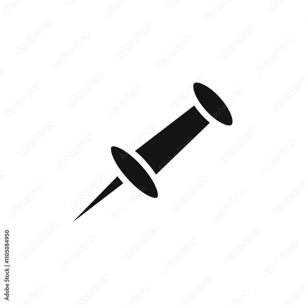 Push Pin icon Vector flat thin line illustration Push Pin icon Vector flat thin line illustration