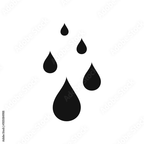 Raindrops icon Vector flat thin line illustration