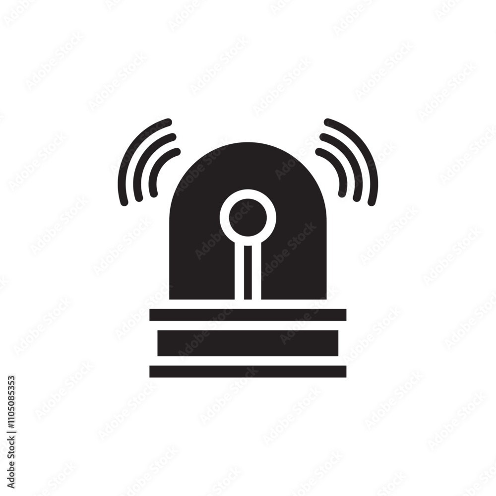 Siren icon Vector flat thin line illustration Siren icon Vector flat thin line illustration