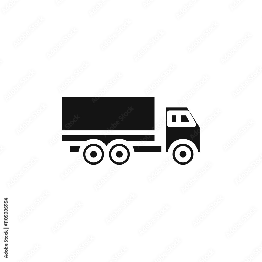 Truck icon Vector flat thin line illustration Truck icon Vector flat thin line illustration
