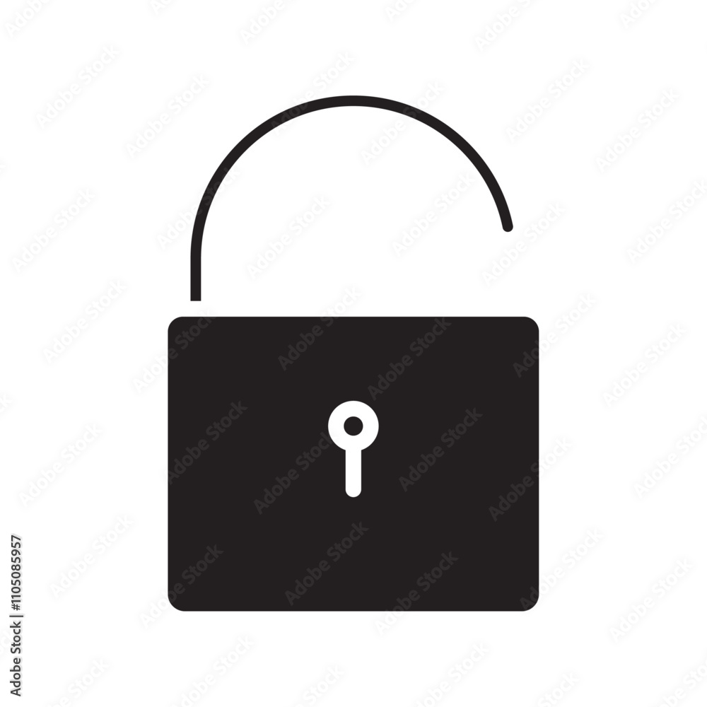 Unblocked icon Vector flat thin line illustration Unblocked icon Vector flat thin line illustration
