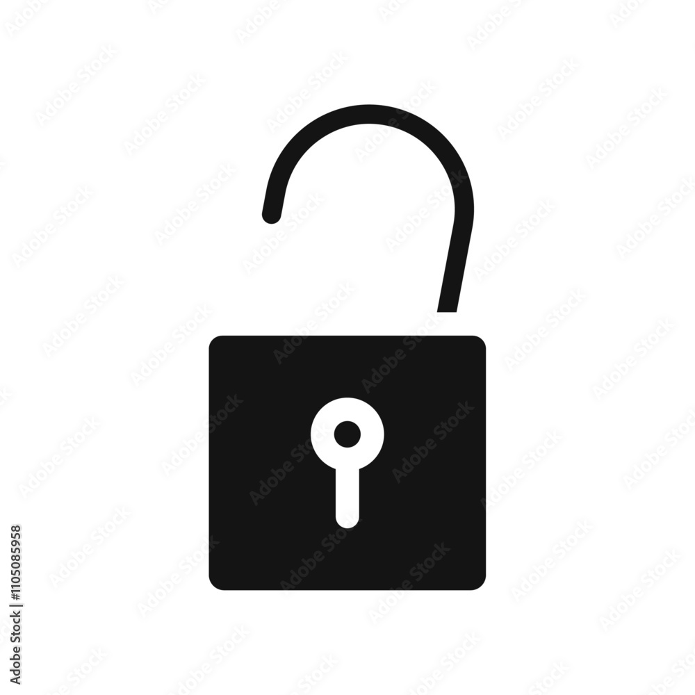 Unlock icon Vector flat thin line illustration Unlock icon Vector flat thin line illustration