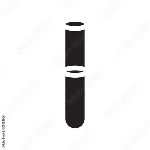 Test tube icon Vector flat thin line illustration