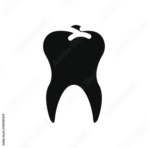 Tooth icon Vector flat thin line illustration