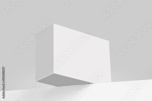Canvas Print White box mockup, tall shoot of soap box mockup on white background