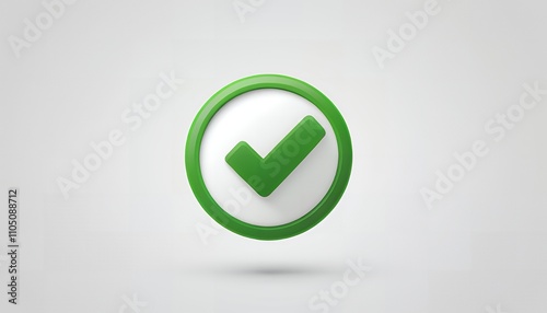 Free Download Green Check Mark Icon 3D Render:  Approval Confirmation Success Symbol,  Positive Feedback,  Digital Design Element - GFXLoad