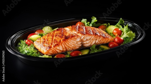 The Grilled Salmon on Plate