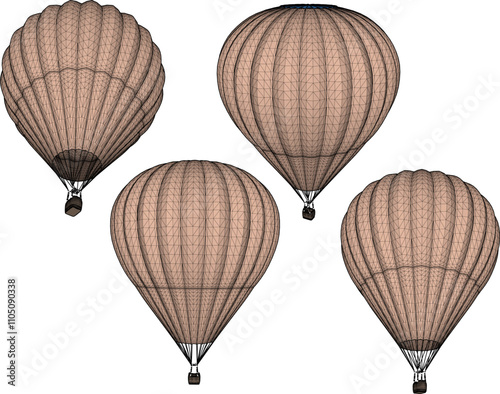 Vector illustration of hot air balloon design for flying in the vast sky