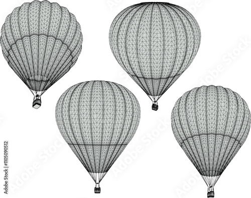 Vector illustration of hot air balloon design for flying in the vast sky