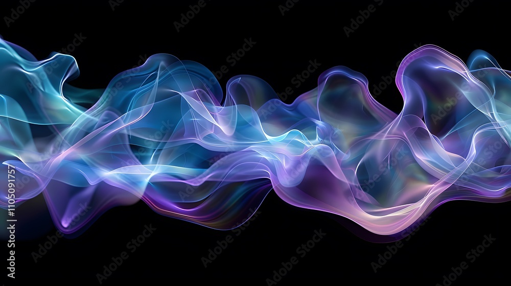 Obraz premium Abstract Blue Purple Flowing Wave Forms Design
