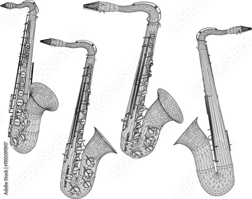 vector illustration design of saxophone wind instrument for artists 
