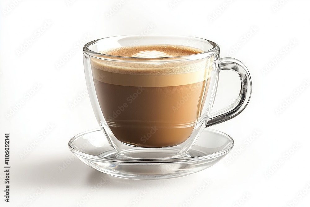 custom made wallpaper toronto digitalHot coffee in a glass with double walls isolated on a white background. 100 sharpness.